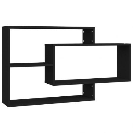 Wall Shelves Black 104x20x58.5 cm Chipboard