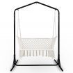 Gardeon Hammock Chair with Stand Macrame Outdoor Garden 2 Seater Cream