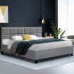 Artiss King Size Bed Frame Base Mattress Fabric Wooden Grey TINO