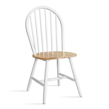 2x Artiss Dining Chairs Kitchen Chair Rubber Wood Retro Cafe White