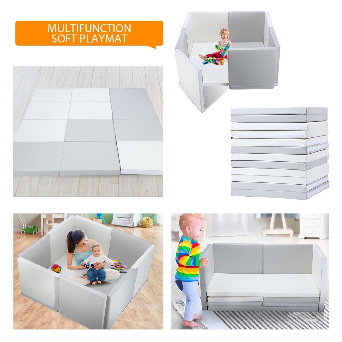 Kidbot New Baby Foam Play Mat Playpen Folding Sofa with Thick Padding