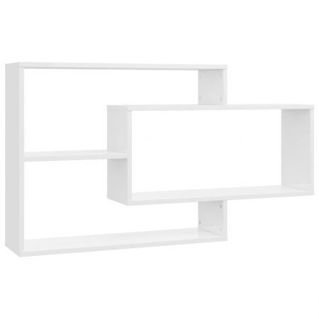 Wall Shelves High Gloss White 104x20x58.5 cm Chipboard