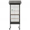 Bird Cage with Roof Grey 66x66x155 cm Steel