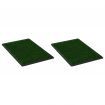 Pet Toilets 2 Pieces with Tray and Artificial Turf Green 76x51x3 cm WC