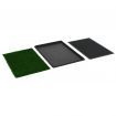 Pet Toilets 2 Pieces with Tray and Artificial Turf Green 76x51x3 cm WC