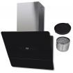 Black Tempered Glass Range Hood with Display 600 mm