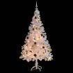 Faux Christmas Tree Decorated with Baubles and LEDs 150cm White