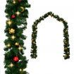 Christmas Garland Decorated with Baubles and LED Lights 10 m