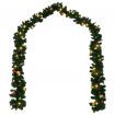 Christmas Garland Decorated with Baubles and LED Lights 10 m