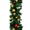 Christmas Garland Decorated with Baubles and LED Lights 10 m