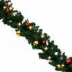 Christmas Garland Decorated with Baubles and LED Lights 10 m