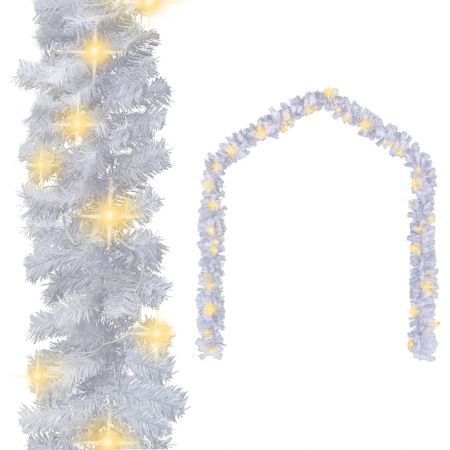 Christmas Garland with LED Lights 10 m White | Crazy Sales