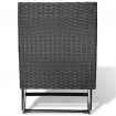 Folding Stool Poly Rattan Black