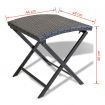 Folding Stool Poly Rattan Black