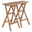 Folding Bar Stools 2 pcs Solid Teak Wood