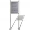 Quadruple Mailbox on Stand Stainless Steel