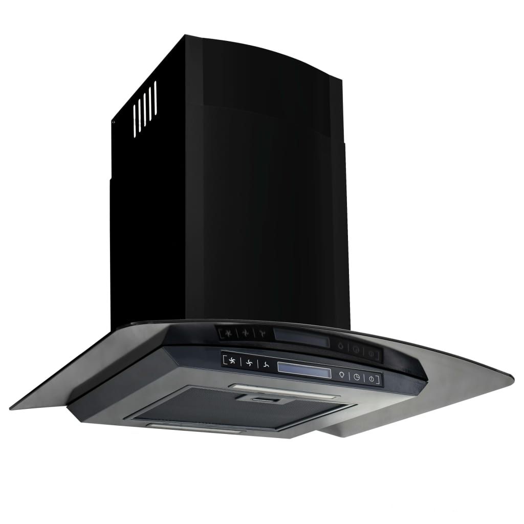 Wall Mounted Range Hood Stainless Steel 756 m³/h 60 cm Black