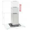 Island Range Hood 90 cm LCD Display Touch Sensor 756 Cubic Meter/H LED