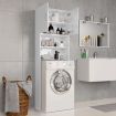 Washing Machine Cabinet High Gloss White 64x25.5x190 cm Chipboard