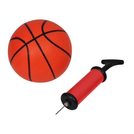 Mobile Basketball Hoop for Home Office GYMAX Indoor Basketball Hoop 18 x 12 Mini Basketball Hoop Set for Door Wall with Ball & Hand Pump 