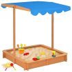 Sandbox with Adjustable Roof Wood Blue UV50