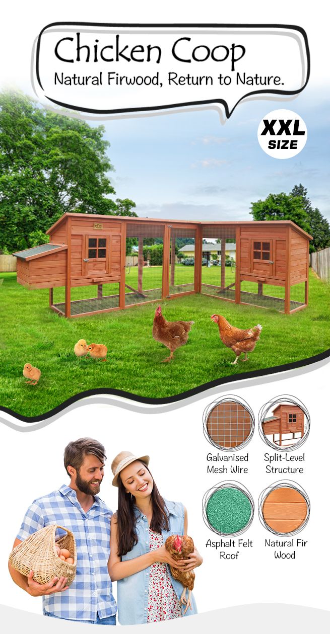 Wooden Chicken Coop Extra Large Bunny House Rabbit Hutch Duck Cage