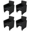 Dining Chairs 4 pcs Black Faux Leather