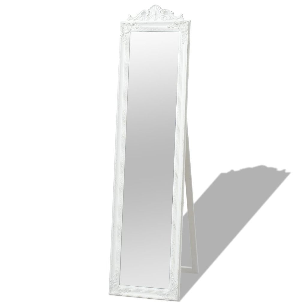 Free-Standing Mirror Baroque Style 160x40 cm White