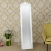 Free-Standing Mirror Baroque Style 160x40 cm White