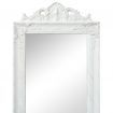 Free-Standing Mirror Baroque Style 160x40 cm White