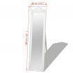 Free-Standing Mirror Baroque Style 160x40 cm White