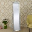 Free-Standing Mirror Baroque Style 160x40 cm Silver