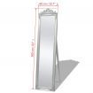 Free-Standing Mirror Baroque Style 160x40 cm Silver