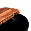 Coffee Table Solid Reclaimed Wood Black Bowl Shape