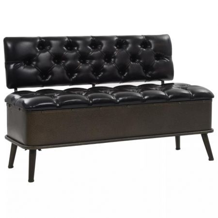 Storage Bench with Backrest Artificial Leather 120x52x75 cm