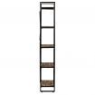 5-Tier Bookcase Solid Mango Wood and Steel 90x30x180 cm