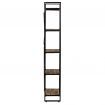 5-Tier Bookcase Solid Mango Wood and Steel 60x30x180 cm