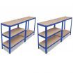 Storage Shelf Racking Shelving Storage Garage Shelves Rack Steel Blue 2 pcs