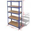 Storage Shelf Racking Shelving Storage Garage Shelves Rack Steel Blue 2 pcs