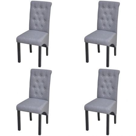 Dining Chairs 4 pcs Light Grey Fabric