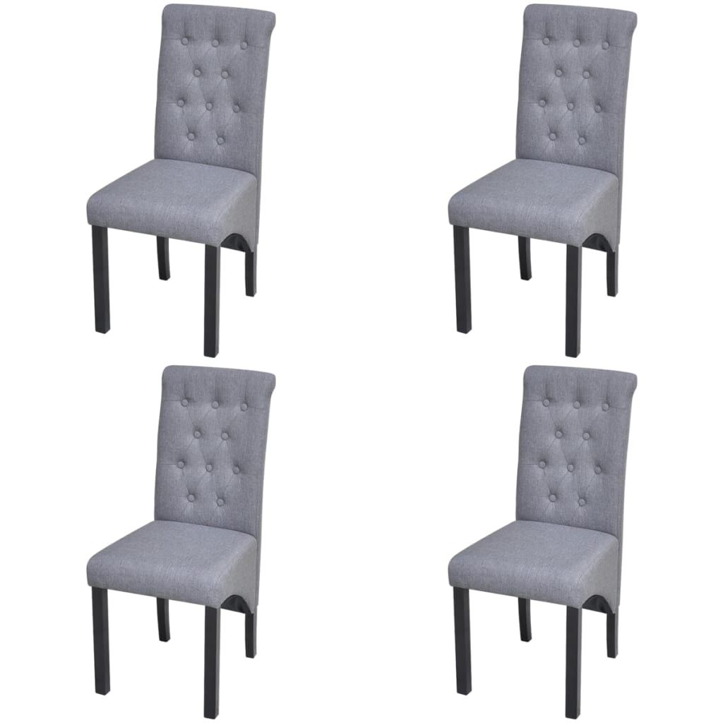 Dining Chairs 4 pcs Light Grey Fabric