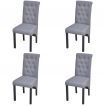 Dining Chairs 4 pcs Light Grey Fabric