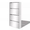 Shoe Cabinet 4-Layer Mirror White 63x17x134 cm