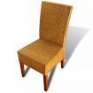Dining Chairs 4 pcs Rattan Brown