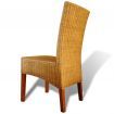 Dining Chairs 4 pcs Rattan Brown