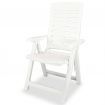 Reclining Garden Chairs 4 pcs Plastic White