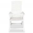 Reclining Garden Chairs 4 pcs Plastic White