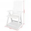 Reclining Garden Chairs 4 pcs Plastic White