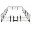 Dog Playpen 16 Panels Steel 60x80 cm Black