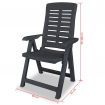 Reclining Garden Chairs 4 pcs Plastic Anthracite